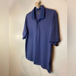 Pebble Beach Performance~Mens NWOT Stripped Short Sleeve Golf Polo Shirt~Size L